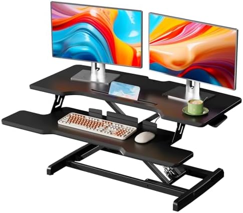 35" Standing Desk Converter, Quick Sit to Stand Desk Riser by JYLHJOYSEEKER