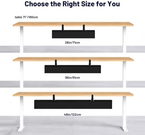 Under Desk Cable Management Tray 28" No Drill Cord Organizer 70lbs Metal - Image 6