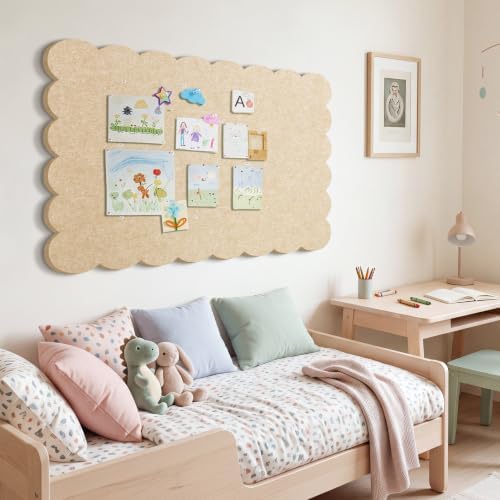 Scalloped Bulletin Board 40x30 inches, Decorative Felt Pin Board for Wall - Image 7