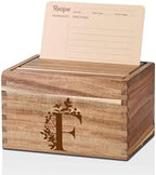 InnoBeta Personalized Gifts Recipe Box, Personalized Initial Recipe Card Holder Box with 50 4 x 6 inch Recipe Cards, 10 Dividers, Initial Recipe Organize - F by InnoBeta