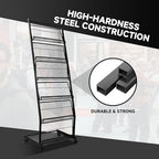 Floor-Standing Magazine Rack 6-Layer with Wheels, Brochure Display Stand for Exhibitions, Office, and Any Organization Requiring Information Display - Image 4