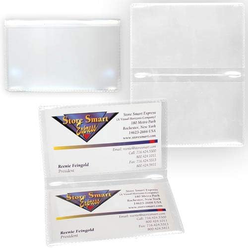 StoreSMART - Clear Folding Business Card Holders - 20 Pack - Polypropylene Plastic (RPP2915C-20) - Image 3