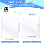Sherr 20 Pcs Rigid Poster Protectors 16 x 20 Inch, Clear PVC Sleeves - Image 2