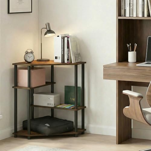 Furinno Turn-N-Tube Toolless Corner Desk, Gaming Desk, Amber Pine - Image 2
