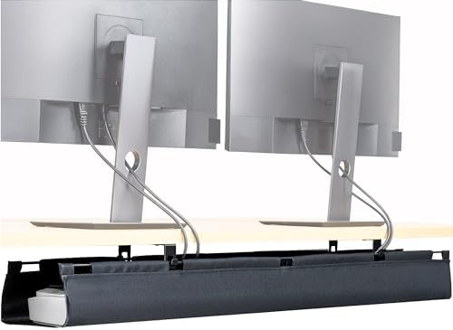 VIVO Black Screw-on 47 in Fabric Cable Management Tray, DESK-AC47F-S by VIVO