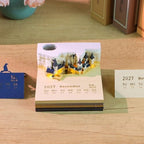 3D Art Calendar 2027,3D Desk Calendar 2027 Magic Castle 3D Memo Pad Non-stick Sticky Notes With Light Pen Holder Weekly Calendar For School Office Home - Image 4
