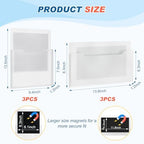 Fuutreo Magnetic Wall File Holder,6pcs,Clear,Horizontal & Vertical - Image 2