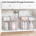 Vtopmart Clear Stackable Storage Drawers, 8 Pack Tall Organizer Set - Image 4