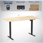 VIVO Light Wood 60 x 30 in Standing Desk, DESK-KIT-0B6C - Image 3