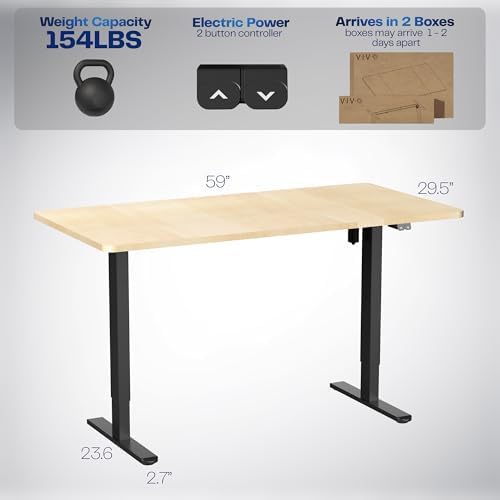 VIVO Light Wood 60 x 30 in Standing Desk, DESK-KIT-0B6C - Image 3