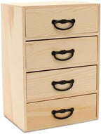Wood Desk Organizer with Drawers for DIY Desk Storage, 11 Inch, Pack of 5, 4 Drawers w/Metal Handles for Craft Supplies/Jewelry, by Woodpeckers by Woodpeckers