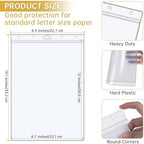 AKONEGE 12PCS Hard Sheet Protectors 8.5 x 11 Waterproof Resealable Zip Paper Page Protectors Clear Rigid Plastic Sleeves for Photos Certificate, Heavy Duty Document Holder Wall Sign Holder, Vertical - Image 3