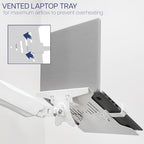 VIVO Height Adjustable Pneumatic Extended Arm Laptop Wall Mount, Full Motion Articulating Notebook Tray, Fits 10 to 15.6 inch Screen, White, MOUNT-V001GLW - Image 5