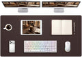 Leather Desk Mat 55" x 24", Rich Brown Large Desk Pad Protector by cebowa