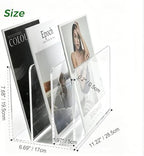 Acrylic Magazine File Holder, 3-Section A4 Desk Organizer - Image 2