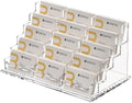 SANRUI Acrylic Business Card Holder, Clear Desk Card Display Stand,15 Slots by SANRUI