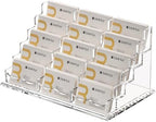 SANRUI Acrylic Business Card Holder, Clear Desk Card Display Stand,15 Slots by SANRUI
