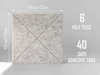 Cork Board 24 x36 Alternative - 6 Pack Felt Wall Tiles with Safe Removable Adhesive Tabs, Cork Boards for Walls Cork Board for Home Office Pin Board Tack Board - Barista - Image 2