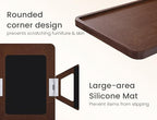 2 Pack Bamboo Couch Arm Tray,Folding Sofa Armrest Table(Brown) - Image 2