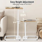 facka Adjustable C-Shaped TV Tray Table 18-32 Inch Height Couch Table - Image 3