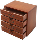 Wooden Storage Organizer with 4 Drawers, Vintage Desktop Wooden Drawers Cabinet, Desktop Organizer for Office, Home, Desk, Bedroom - Image 4