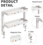 Clamp-On Desk Shelf Organizer, 2-Tier Metal Side Desktop Shelves - Image 6