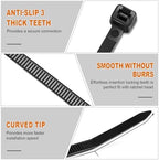 Zip Ties, RAZCC 1200pcs Black Cable Zip Ties 8 Inch, Heavy Duty Plastic Wire Ties with 70lb Tensile Strength, Self-Locking Black Nylon Tie Wraps for Indoor and Outdoor (Pack of 3) - Image 4