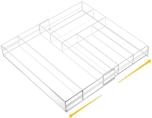 Briwooody Clear Acrylic Drawer Organizer Expandable,7 Compartments,Large by Briwooody