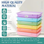 Tinlade 24 Pcs Classroom Paper Storage Bins with Lids, Macaron, 13x10in - Image 3