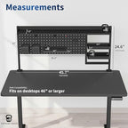 VIVO Steel Clamp-on 46 x 25 inch Desk Pegboard System with Storage Shelf and Accessory Trays, Multi-Purpose Office Organizer, Black, PP-PBSF46 - Image 3