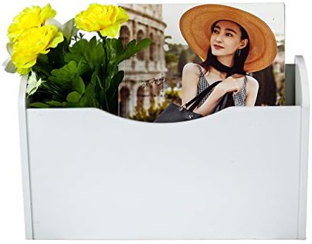 PAG-Mass Wall File Holder Wall Mounted Wood Hanging File Organizer for Office, 2 Pockets, White - Image 2