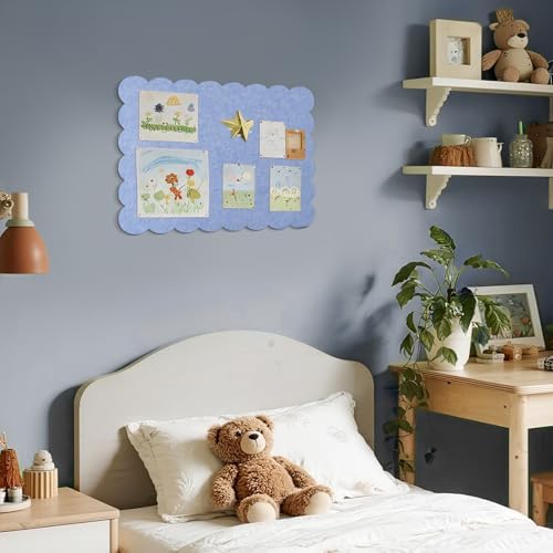 Scalloped Bulletin Board 36x24 inches, Decorative Felt Pin Board for Wall - Image 5