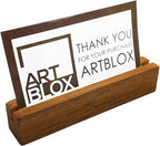 Artblox Personalized Office Desk Name Plate and Business Card Holder | Clear Acrylic Glass with Teak Wood Stand | Business Logo Customized with Your Name and Credentials Office Desk Décor - Image 6