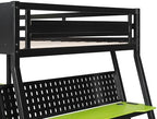 Polibi Full Over Full Bunk Bed with 2 Built-in Gaming Desks, USB Charging Ports & Pegboard Organizer, Heavy-Duty Gaming Bed Frame for Teens/Adults, Green (Full Size) - Image 5