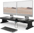 Height Adjustable Dual Monitor Stand Riser with 6-Port USB Hub, Black by Unknown