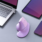 SANWA Wireless Ergonomic Mouse for Large Hands with Wrist Rest, Purple - Image 2