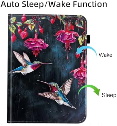 Case for Samsung Galaxy Tab S11 Ultra 14.6 Inch 2025(SM-X930/X936B),Card Slot PU Leather TPU Case Pen Holder Auto Wake Sleep,Flower Hummingbird - Image 7