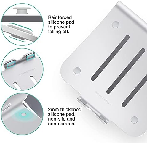 Laptop Stand, Aluminum Notebook Holder Riser Heat-Vent for MacBook Air/Pro, Dell, HP, Lenovo, Microsoft Surface, Samsung 11-16 inches Notebook (Space Silver) - Image 4