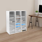 PVC Literature Organizer with 48 Compartments, Student Mailbox for Classroom, Desktop Paper Organizer for Office Home School, Mail Sorter with Adjustable Shelves, White - Image 3