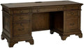 Coaster Home Furnishings - Hartshill - 5-Drawer Credenza Desk with Felt-Lined Top Drawers, Removable Dividers and Center Keyboard Drawer - Office Furniture - 66-Inch - Burnished Oak - 881282 by CoasterFineFurniture