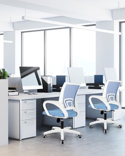 NEO CHAIR Office Computer Chair Ergonomic Mid-Back Mesh Desk Chair, SkyBlue - Image 2