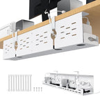 Univivi Under Desk Cable Management Tray, Cable Management, 32 inch, White by Univivi