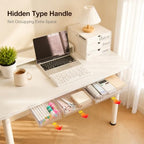 Under Desk Storage Slide Out Drawer Organizer,3 Pack Large & Medium & Small Hidden Under Desk Drawer Multi Space Holder for Pen Earphone Cosmetics Kitchenware Notebook Tape,LMS White - Image 5