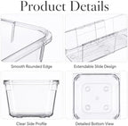 14 Pcs Adjustable Drawer Organizer, Expandable Clear Drawer Organizer - Image 4