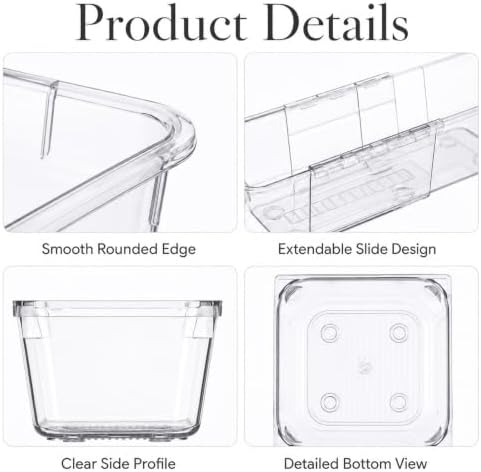 14 Pcs Adjustable Drawer Organizer, Expandable Clear Drawer Organizer - Image 4