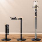Height/Angle Adjustable Phone Holder, 10"-25" Retractable Tall Phone Stand for Desk,720°Rotatable+180flip Phone Holder Stand for Video Calls Kitchen Table Office Etc -Clip Type by NewWinterWarmth