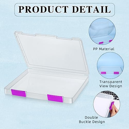 PerKoop 6 Pcs Clear Paper Storage Box,12.4 x 9.84 x 1.18 Inches,Colorful - Image 3