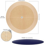 CENNBIE 54 Inches Round Cork Leather Dining Table Mat (Blue) - Image 2