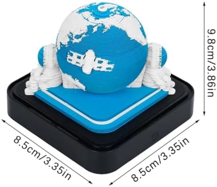 Time Piece Calendar, 2027 Desk Calendar with LED Light, 3D Tear-Away Paper Carving Art Memo Pad Notepad Gift for Christmas Housewarming Desktop Decoration(with Calendar & Light) - Image 2