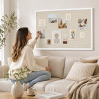 20"x30" White Framed Natural Wood Tone Bulletin Board, Pin Board - Image 6